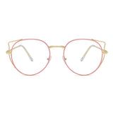 Retro Hollow Cute Cat Ears Frame Personalized Trendy Large Frame Eyeglasses