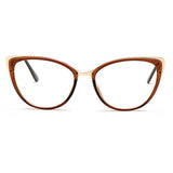 Cat Eye Flat Mirror Semi-Metal Trendy Spring Temple Glasses and Step Into Style!