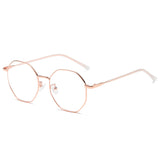 Wearable Myopia Flat with Metal Frame Anti-Blue Light Glasses