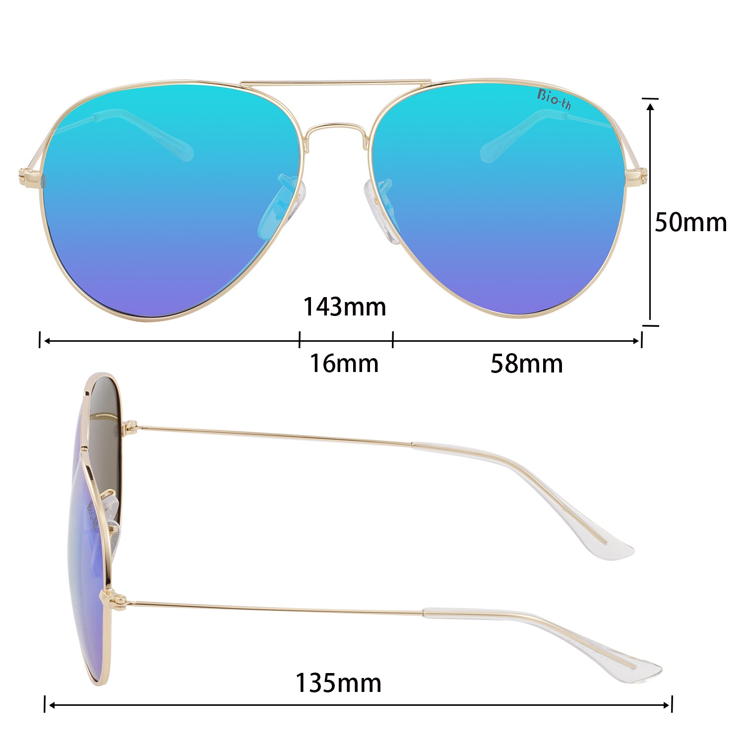 Polarized Aviator Sunglasses for Women Men UV Protection Metal Mirror Frame