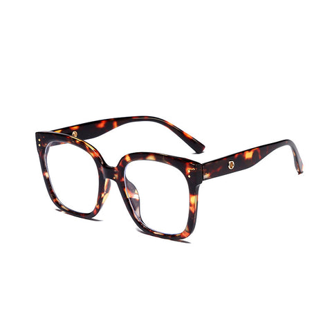 Prism Retro Large Frame Flat Mirror Anti-Blue Light Eyeglasses with UV400 Protection image