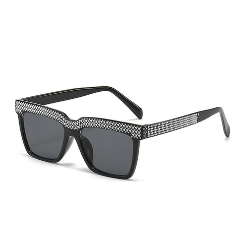 Diamond Shining Large Frame Fashionable Stylish Sunglasses image