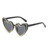 New Personalized Heart-shaped Diamond Sunglasses