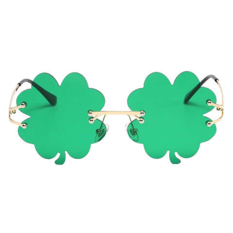 St. Patrick's Day Irish Clover Glasses Four Leaf Clover Elf Sunglasses image