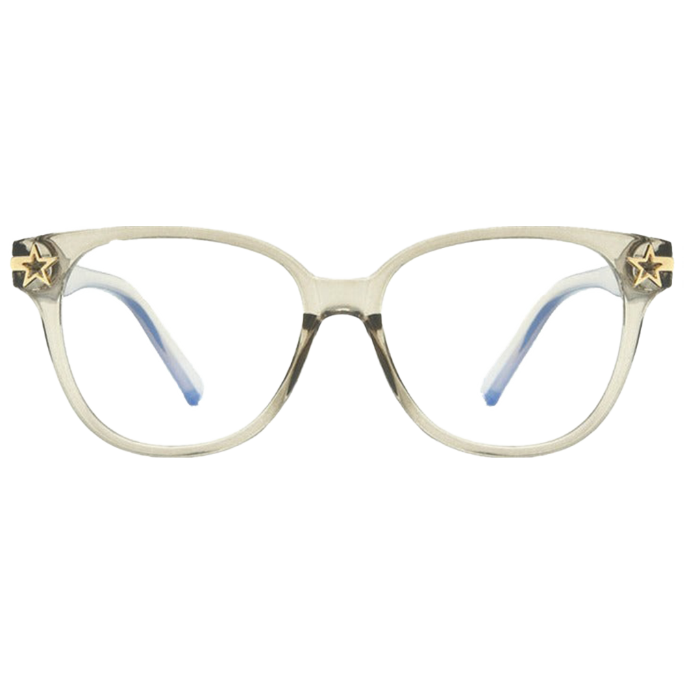 Stellar Vision Retro Frame Anti-Blue Light Glasses with Star-Shaped Rice Nail Accents