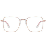 Unique Light-Reflecting Glasses Metal Large Slimming Frame Flat Glasses