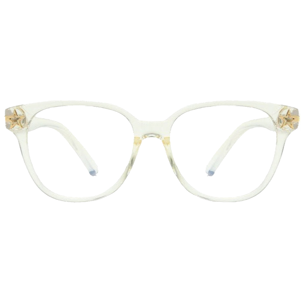 Stellar Vision Retro Frame Anti-Blue Light Glasses with Star-Shaped Rice Nail Accents