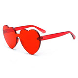 Love Heart Shaped Rimless One Piece Stylish Transparent Lens Sunglasses