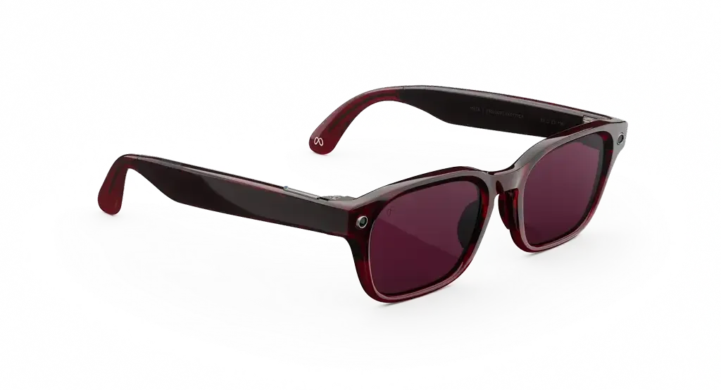 Adventurer Meta AI Glasses – Merlot Clear to Ruby Transitions (view 2)